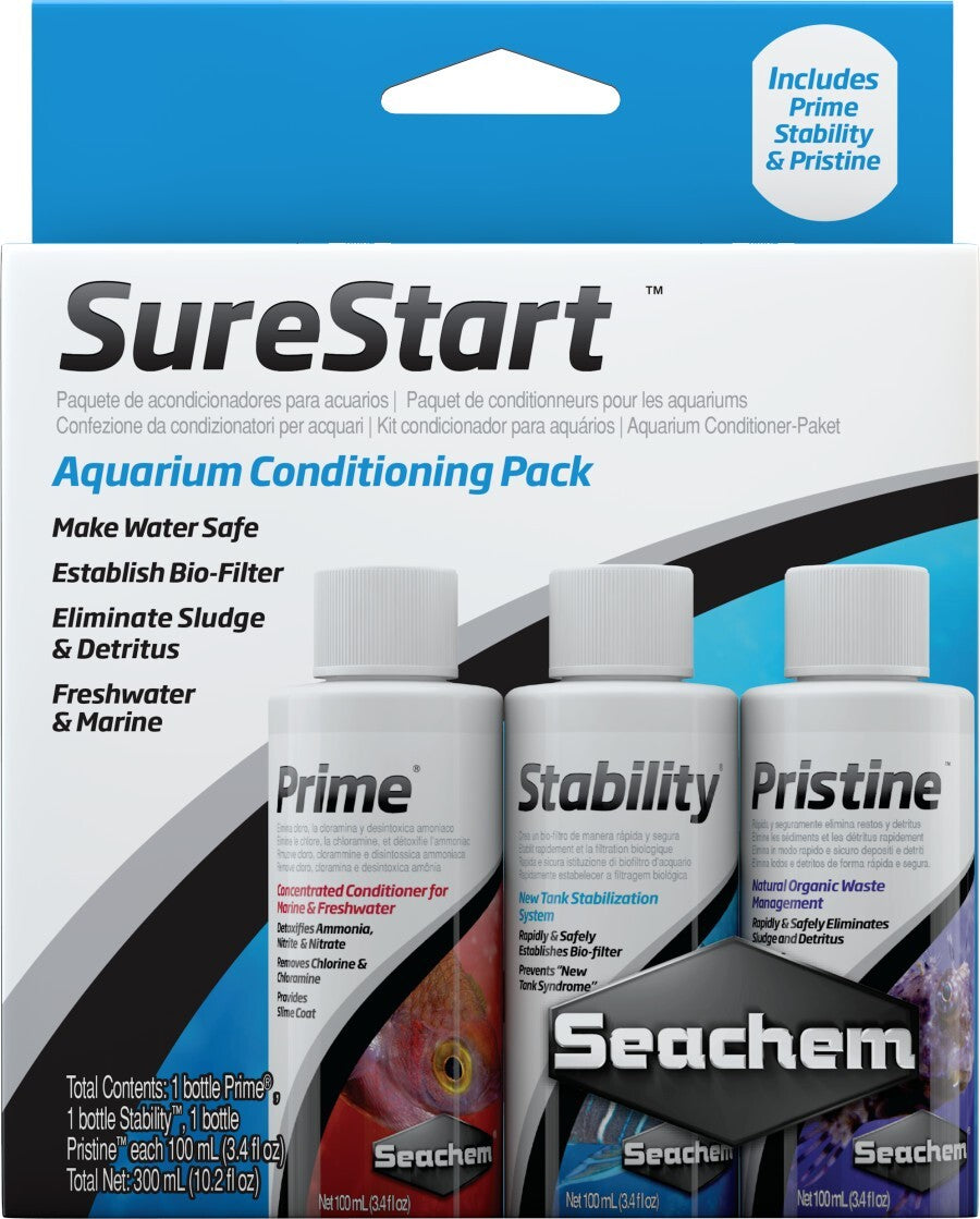 Seachem - Sure Start 3 pack - Prime, Stability &amp; Pristine - 100 mil each