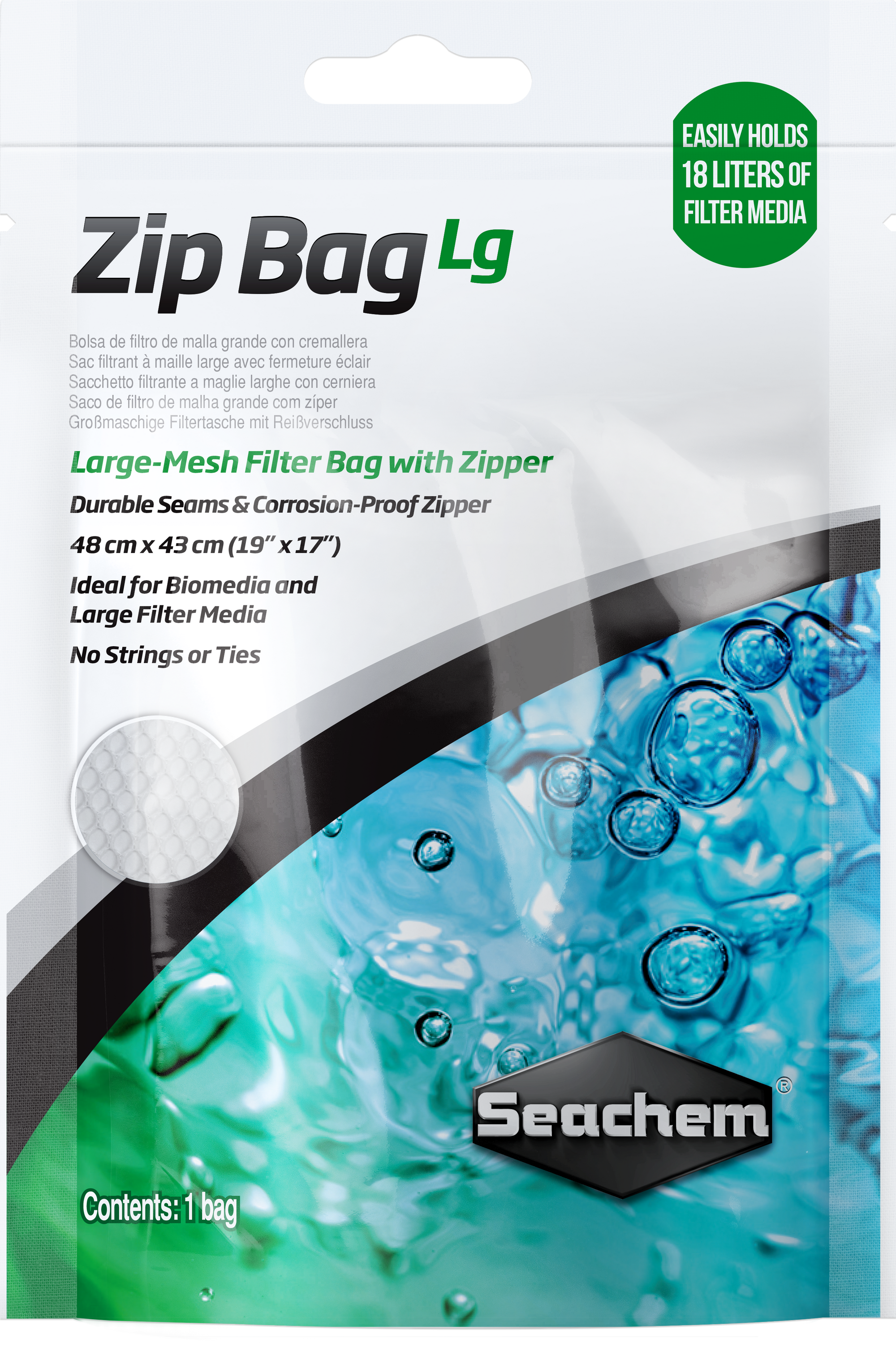 Seachem Zip Bag LG - Large Mesh - 19" x 17"
