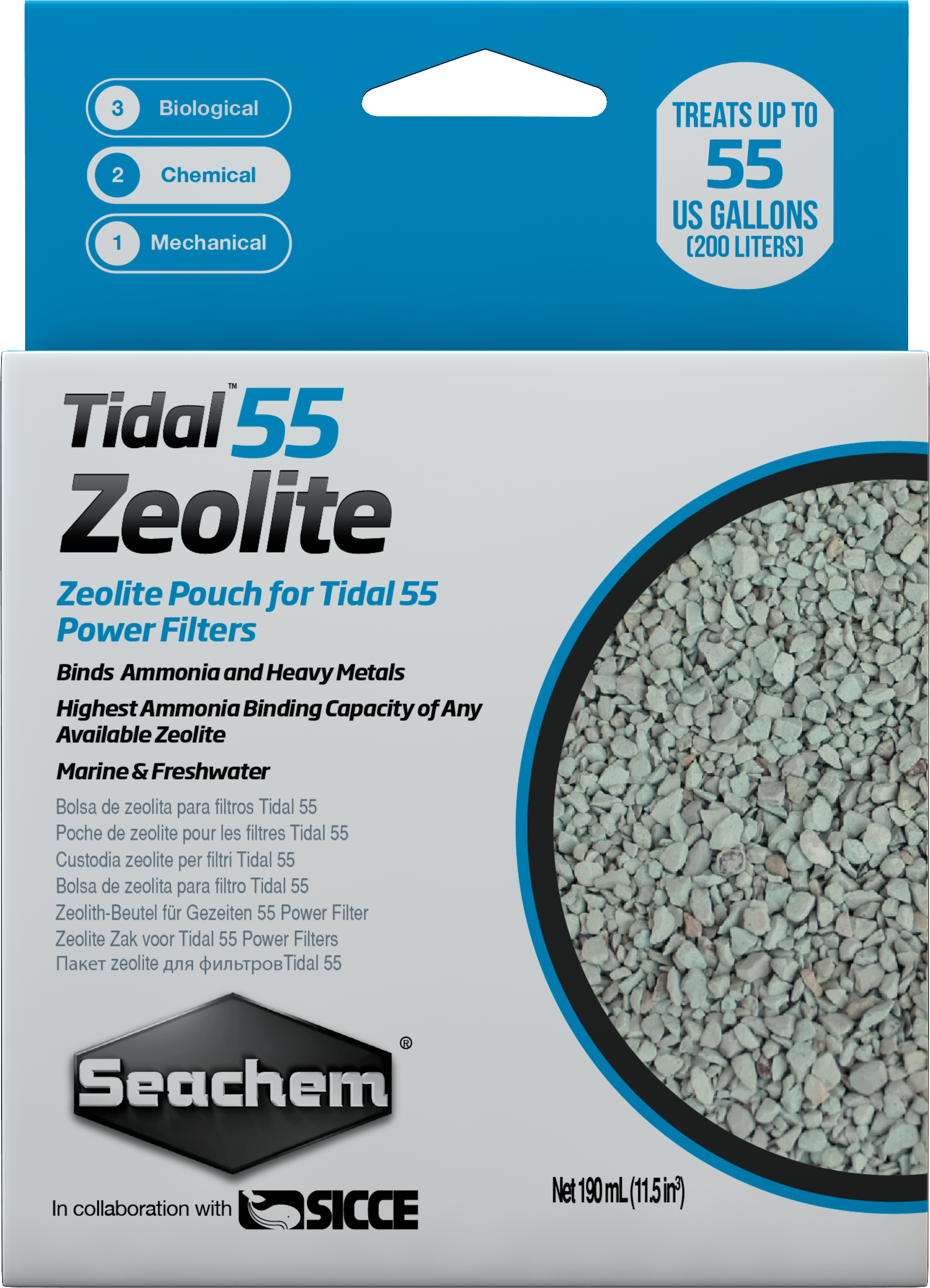 Seachem Tidal 55 Zeolite - 190 mil