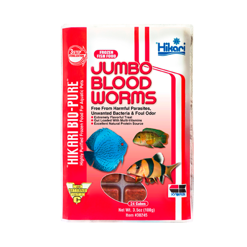Hikari JUMBO Bloodworms Cubes - 3.5 oz.