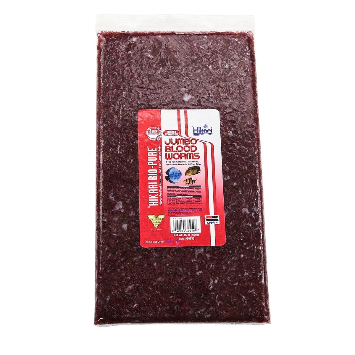 Hikari JUMBO Bloodworms Cubes - 16 oz Flat Pack