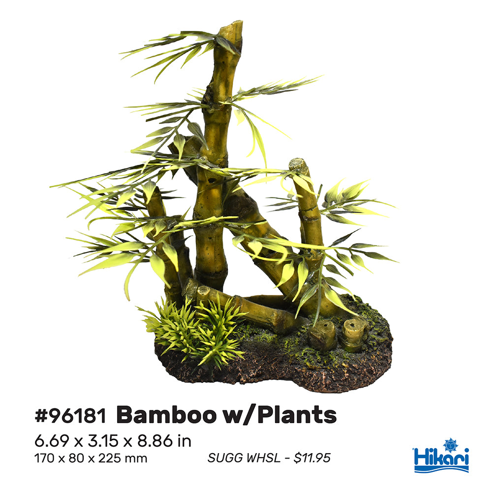 Hikari - AS Resin - Bamboo with Plants - 8.86" (min. 2)