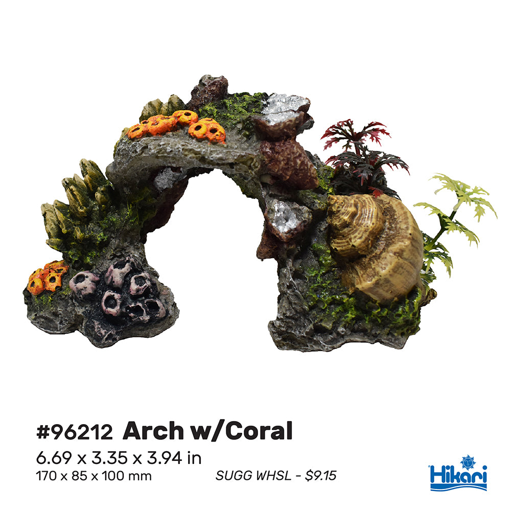 Hikari - AS Resin - SW Arch With Coral 3.94" (min. 2)