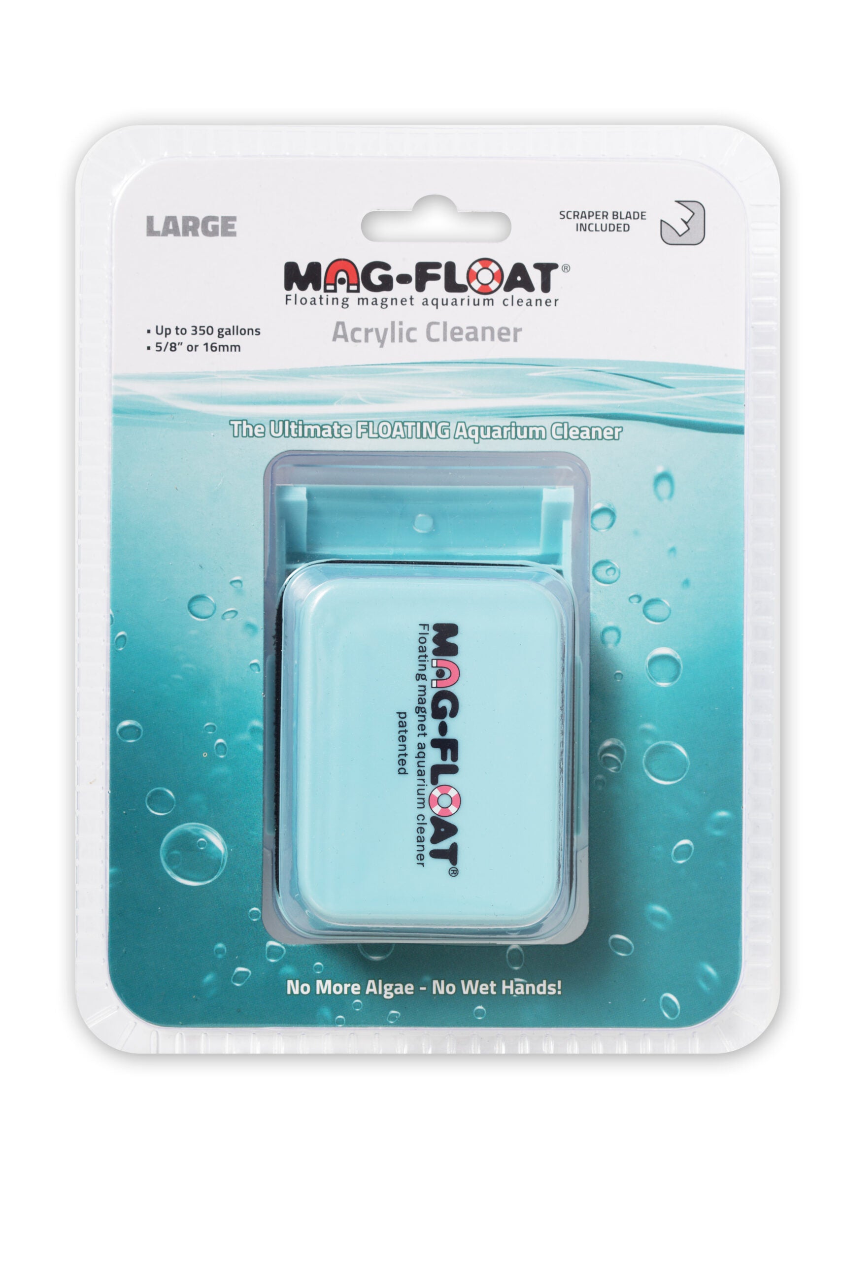 Mag-Float - Acrylic Aquarium Cleaner w/scraper (Large)