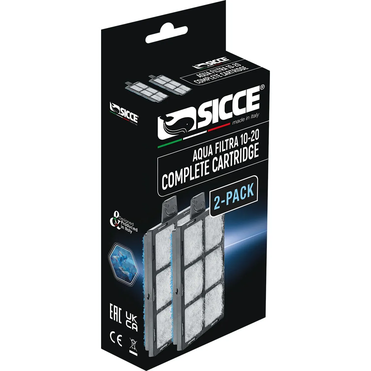 Sicce - Hang on Aqua Filtra 10-20 complete cartridge - 2 pack