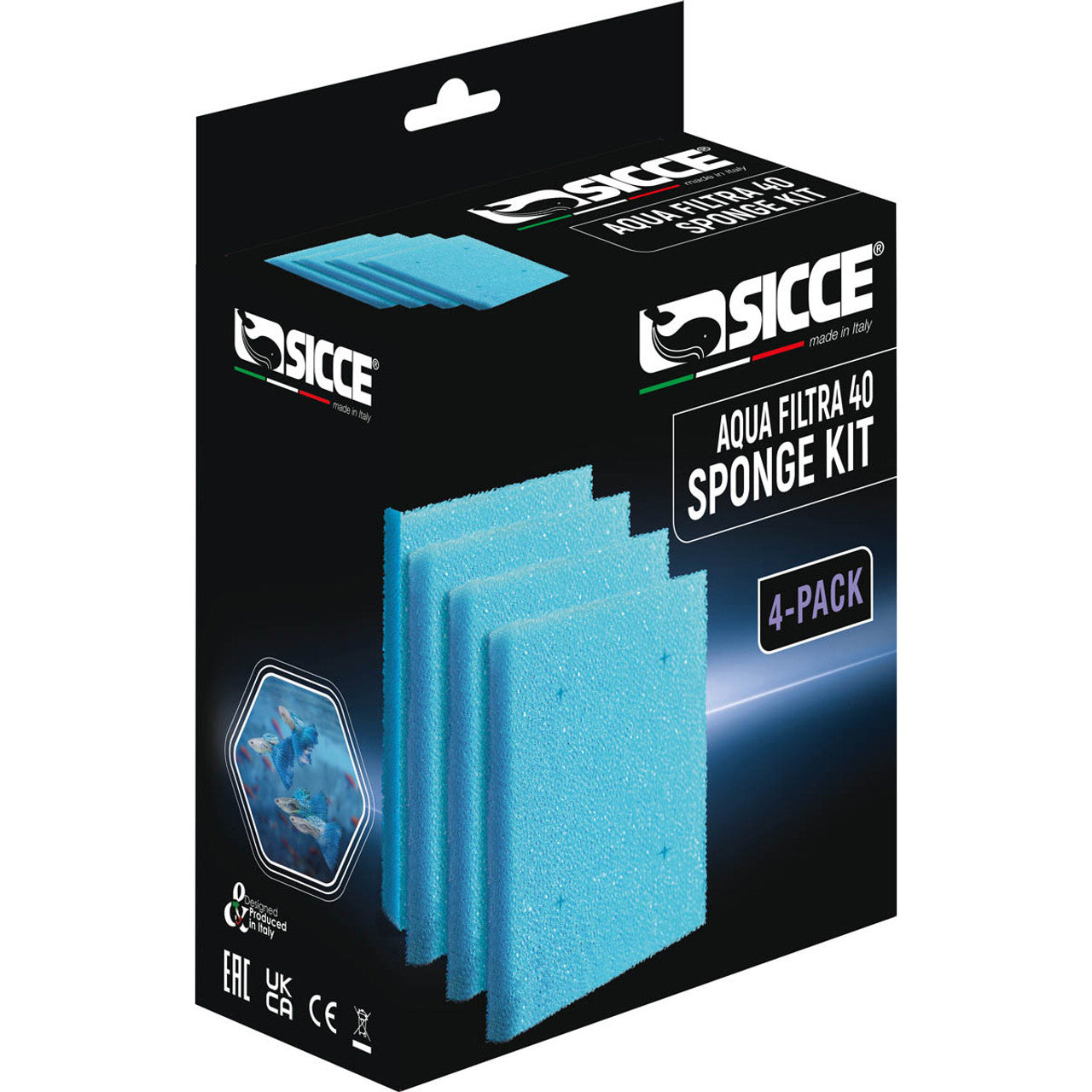 Sicce - Hang on Aqua Filtra 40 sponge kit - 4 pack