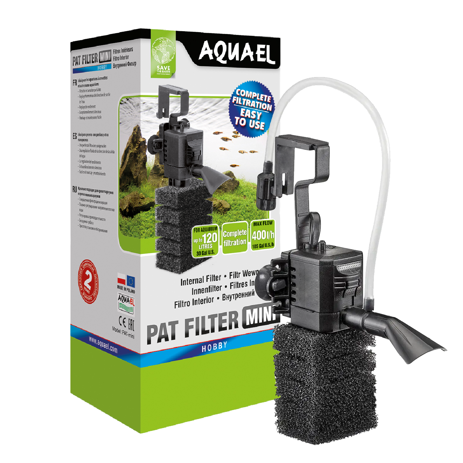 Aquael - Pat Mini Filter - 105 gallons per hour
