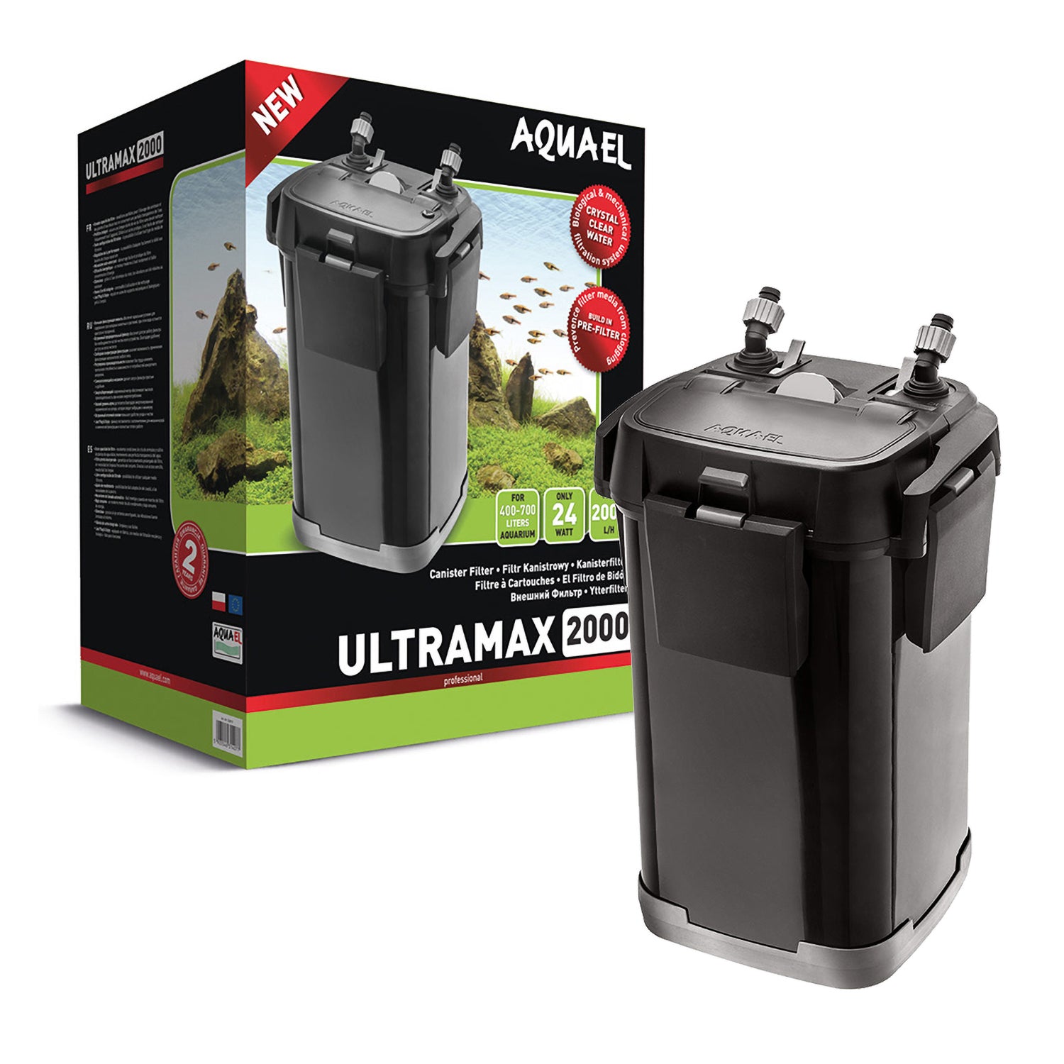 Aquael - Cannister Filter UltraMax 2000 - 106 - 185 gallons