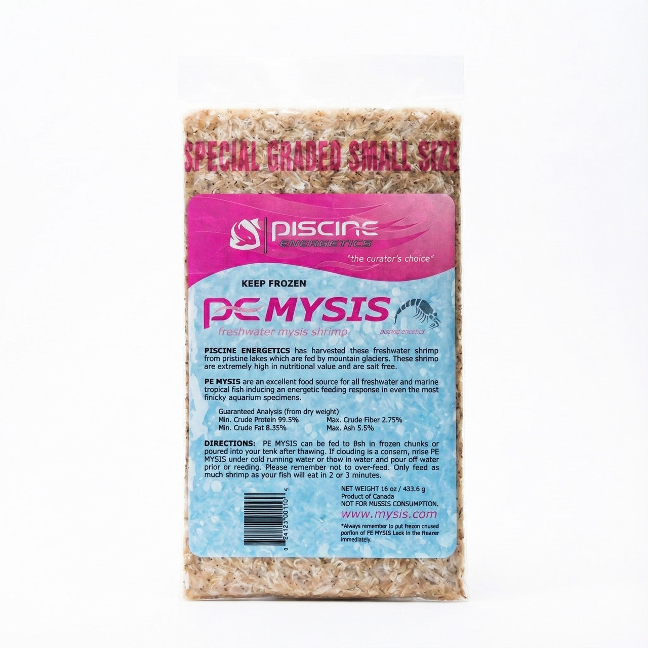 PE - Mysis Shrimp Flat pack - 16 oz (Graded Small)