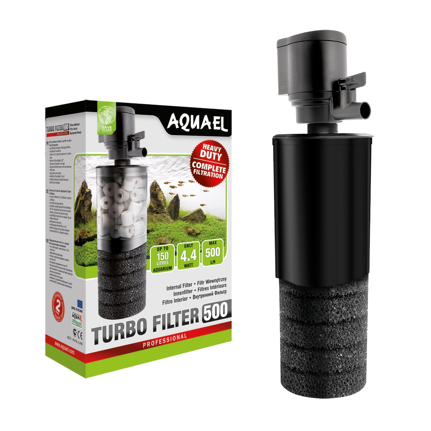 Aquael - Turbo Filter 500 - 130 gallons per hour