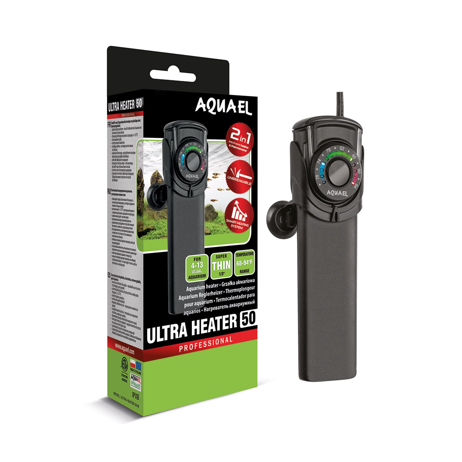 Aquael - Ultra Heater 50w (4-13 gallons)