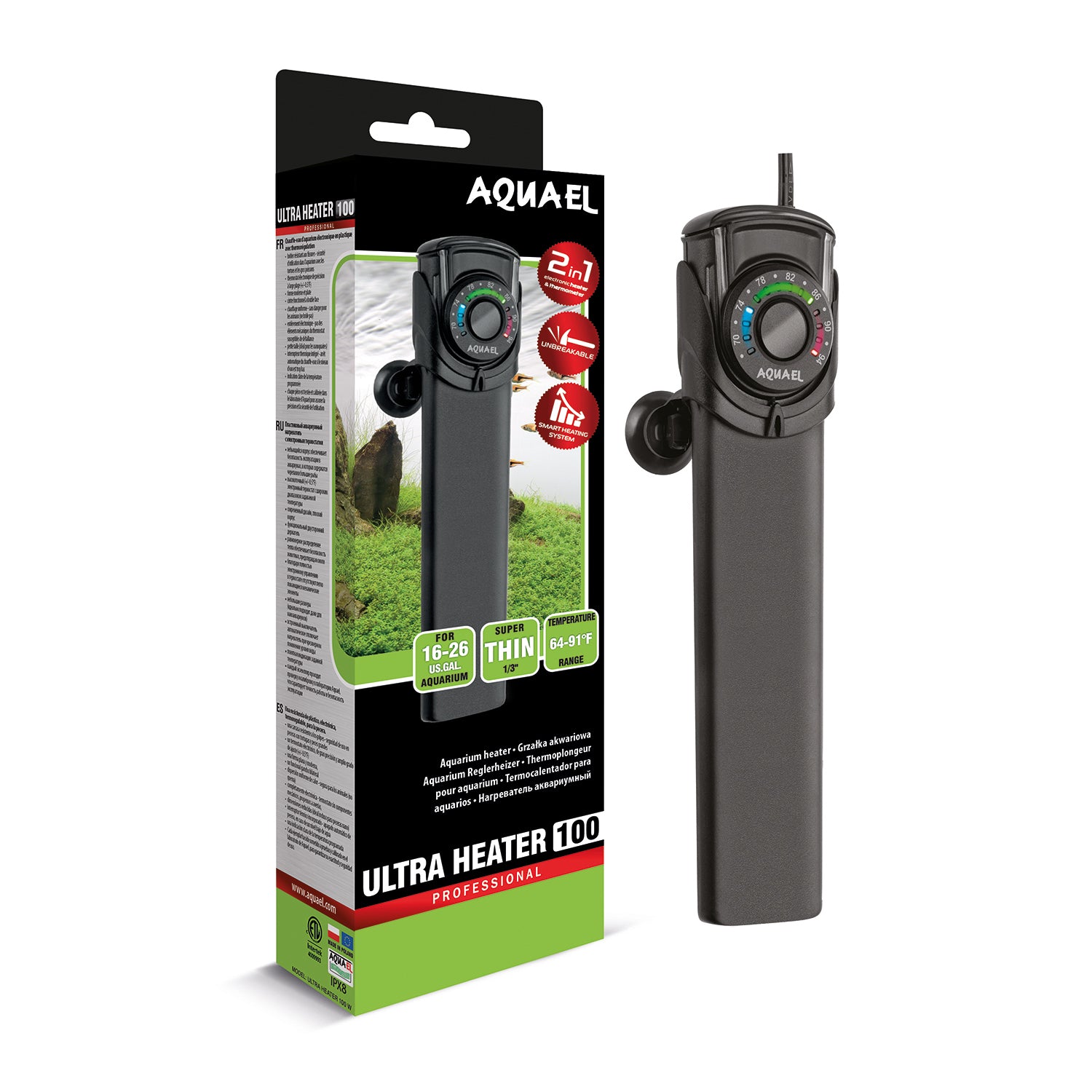 Aquael - Ultra Heater 100w (16 - 26 gallons)