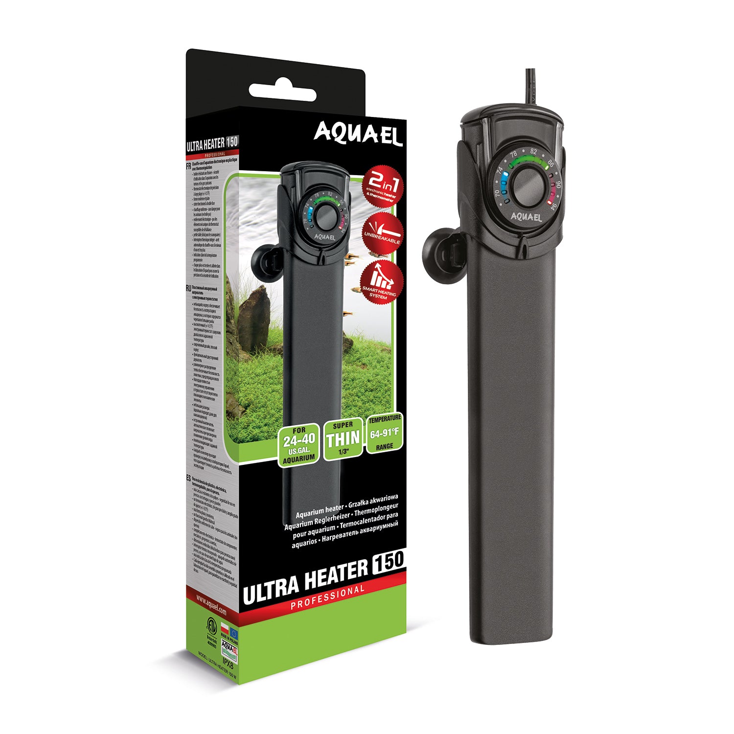 Aquael - Ultra Heater 150w (24 - 40 gallons)