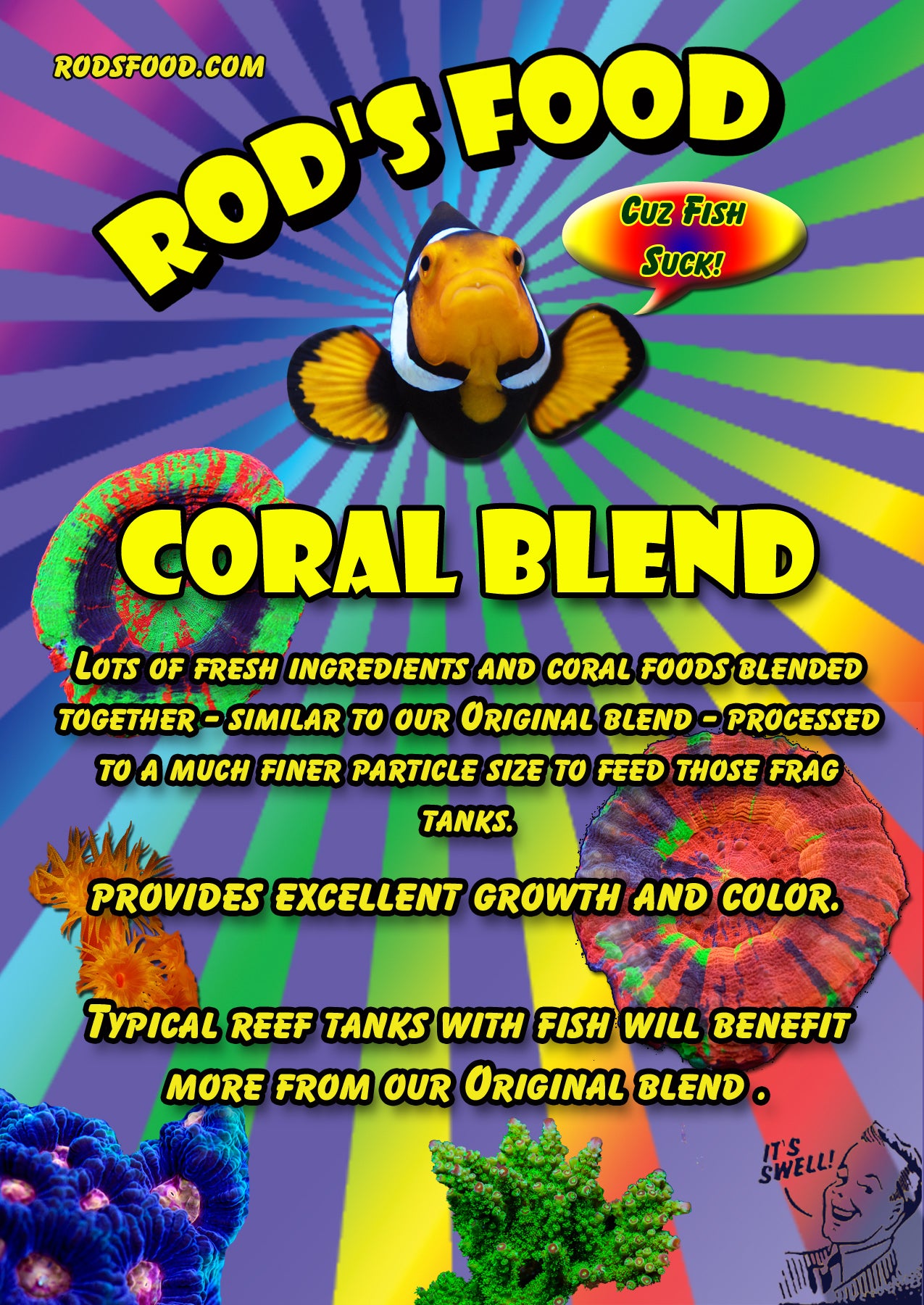 Rod's Food - Coral Blend - 2 oz. (4x4 flat pack)