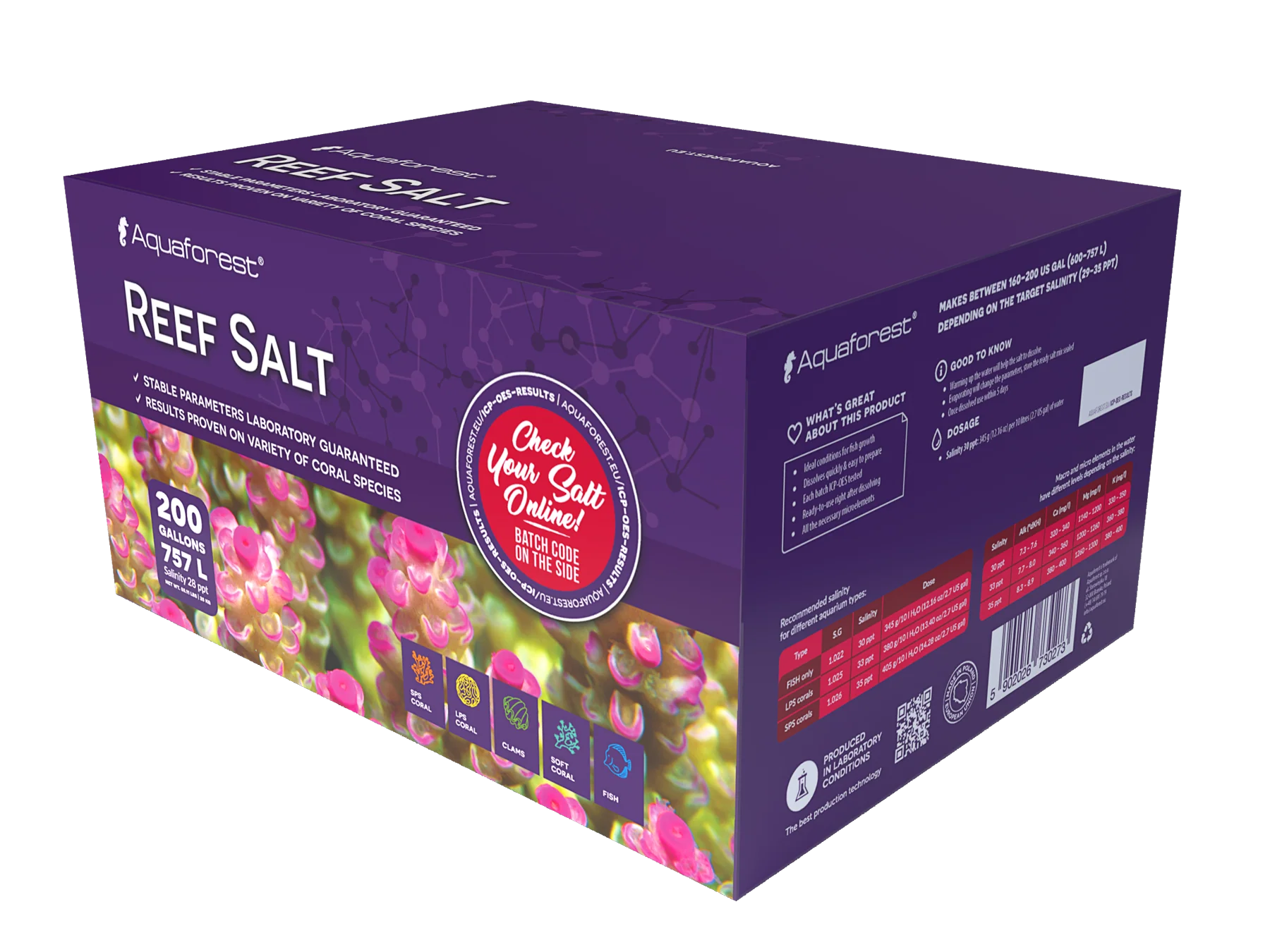 AF - Aquaforest Reef Salt Mix 25 kg (BOX) - makes 200 gallons